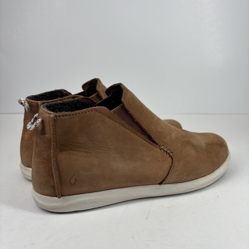 OluKai Women's Tan Suede Slip-On Winter Boots - Picture 13 of 16